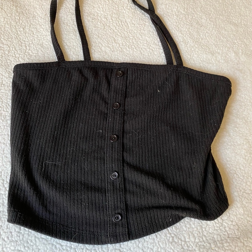 Black cropped tank top